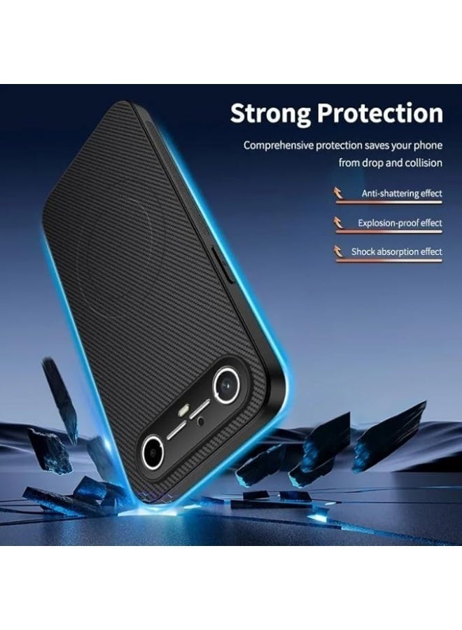 Magnetic Case Compatible with Tecno Pova Slim 5G Carbon Fiber Texture Case Built-in Magnet Anti-Fall Shockproof Protective Back Cover for Tecno Pova Slim 5G - Image 5